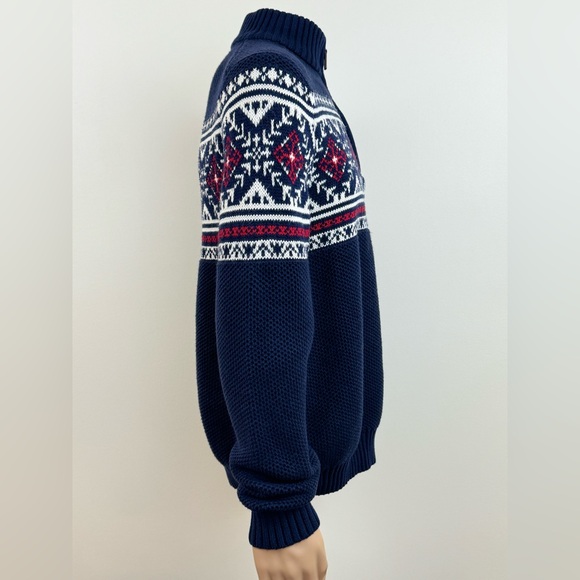 IZOD 1/4 Zip Pullover Knit Mock Neck Sweater, Winter Holiday, Men's Size Large - Picture 4 of 11